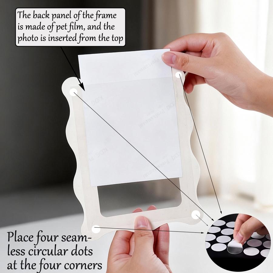 15pcs Creative Rectangular Wave Decorative Picture Frame Set, Heart Shape Photo Frames Wall Record, Home Decoration