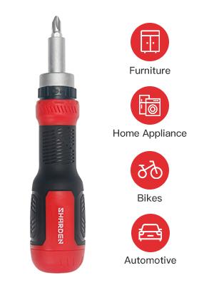 SHARDEN Ratchet Screwdriver 13-in-1 Ratcheting Screwdriver Set with Torx Security, Flat Head, Phillips, Hex, Square, and 1/4 Nut Driver