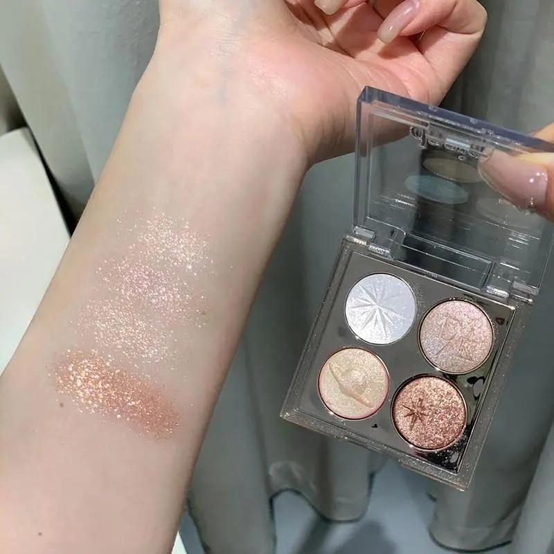 Glitter Highlighter Eyeshadow Palette, Shimmer Sparkle Palette, Long Lasting, High Pigmented, Trending Makeup, Summer & Korean Style