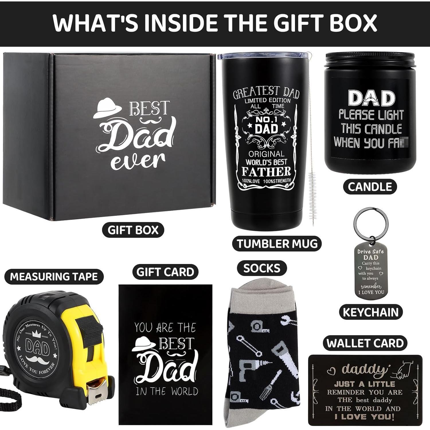Christmas for Dad Birthday for Dad Father's from Daughter Include Tumbler Mug Wallet Card Tape Measure Socks Card Christmas for Dad Birthday for Dad Father's from Daughter Include Tumbler Mug Wallet Card Tape Measure Socks Card