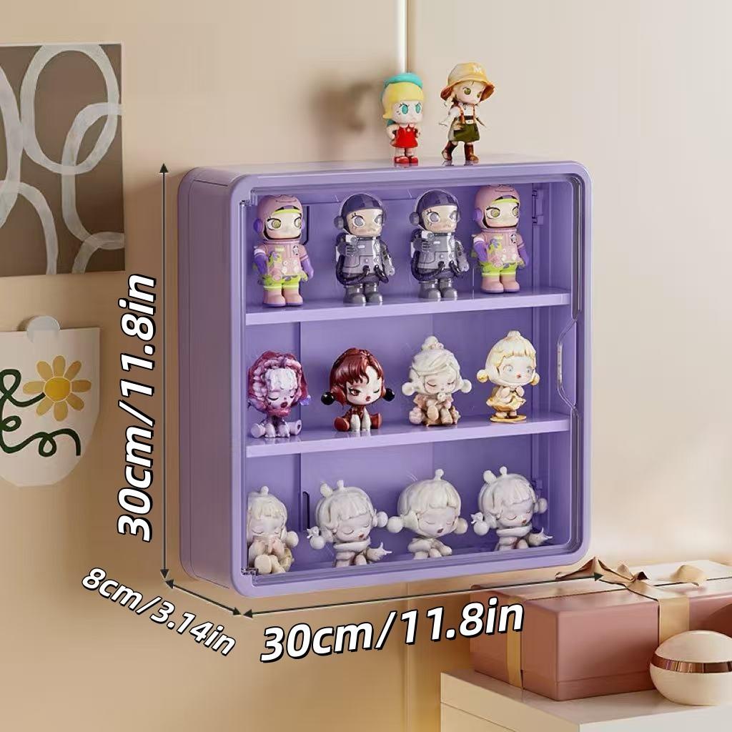 Wall-Mounted Blind Box Storage Display Rack, Bubblegum Matt Transparent Figure Stand, Cross-Border Foldable Showcase Box