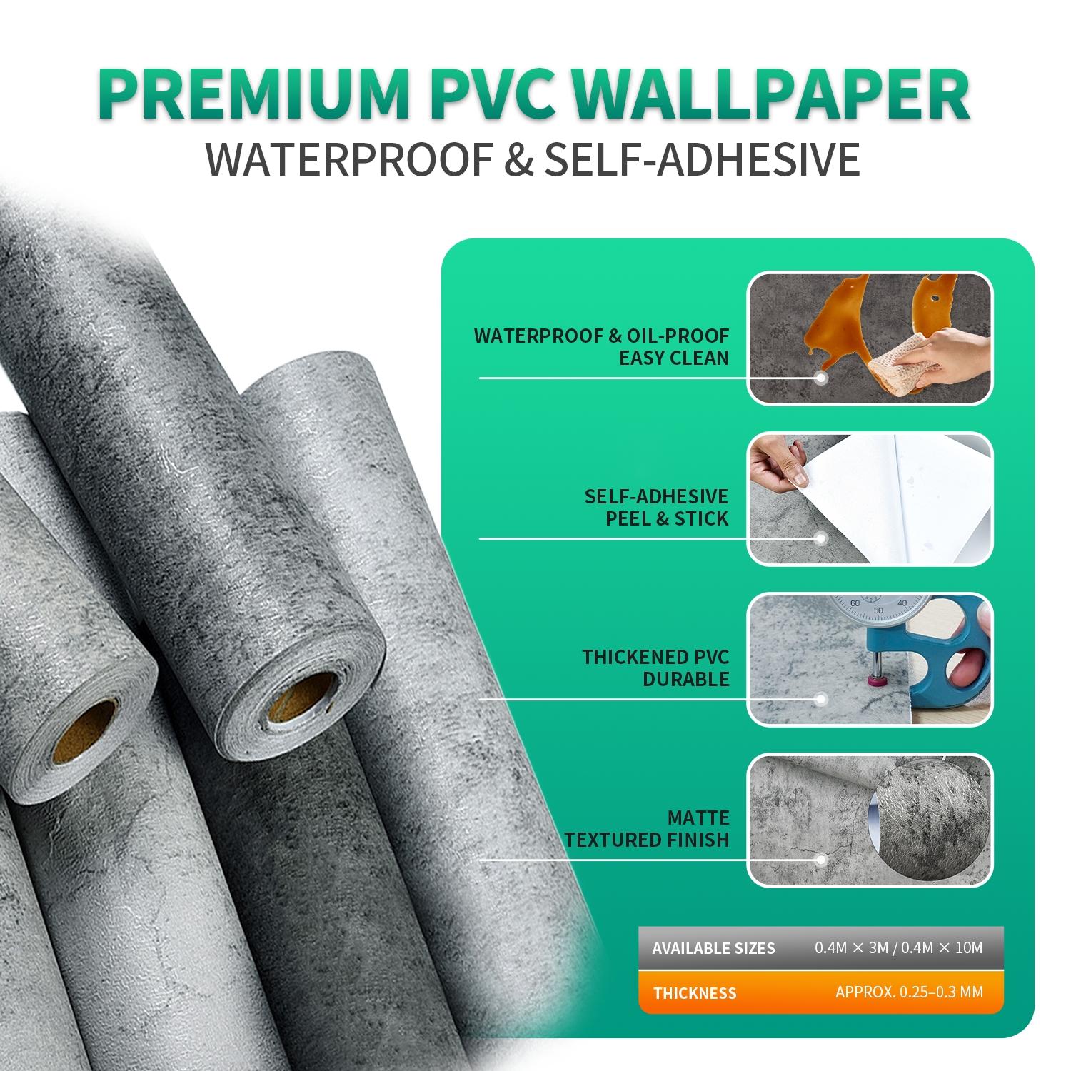 Concrete Wallpaper, 1 Count Peel & Stick Textured Wall Sticker, Modern Removable Self-Adhesive Interior Wall Mural for Bedroom, Living Room Home Decor #GLOBAL PICKS