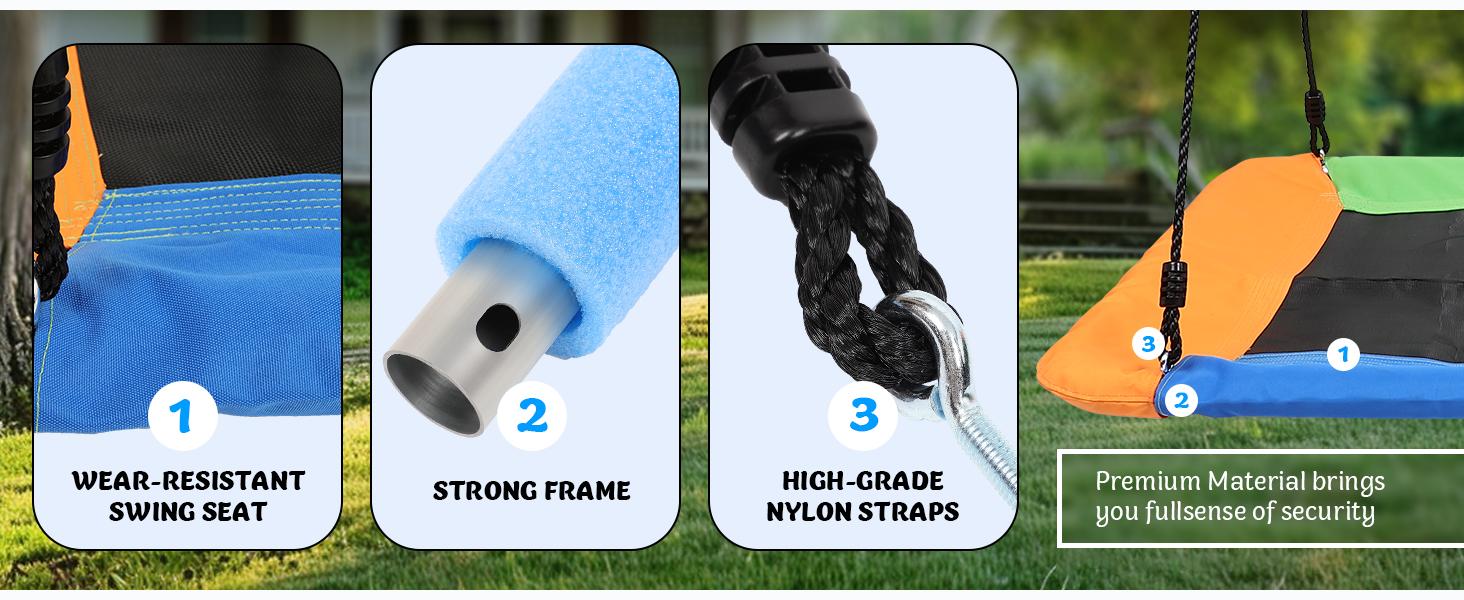 440lbs Swing Set with 40 Inch Saucer Tree Swing and Heavy Duty A-Frame Metal Stand (With basketball hoop) fun Outdoor Play Equipment Playground Equipment