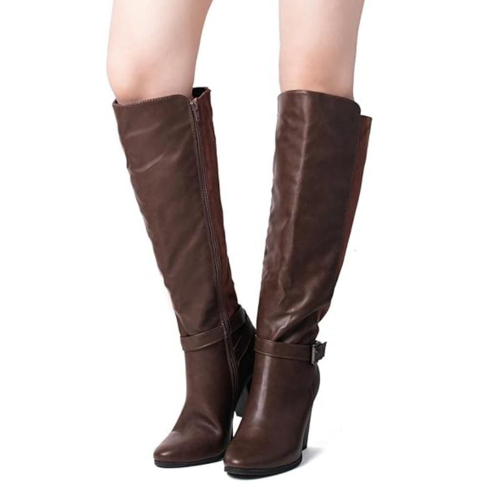Women's Heeled Knee High Boots Zip Up High Chunky Heeled Boots Women's Heeled Knee High Boots Zip Up High Chunky Heeled Boots