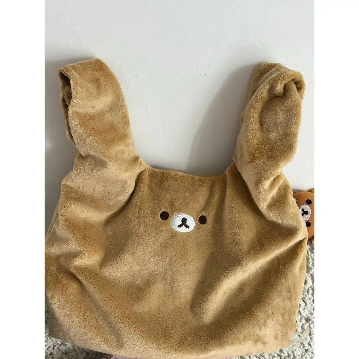 Embroidery Rilakkuma Anime Cute Bags Kawaii Large Capacity Shoulder Bag for Shopping Tote Bag Daily Use for Girl