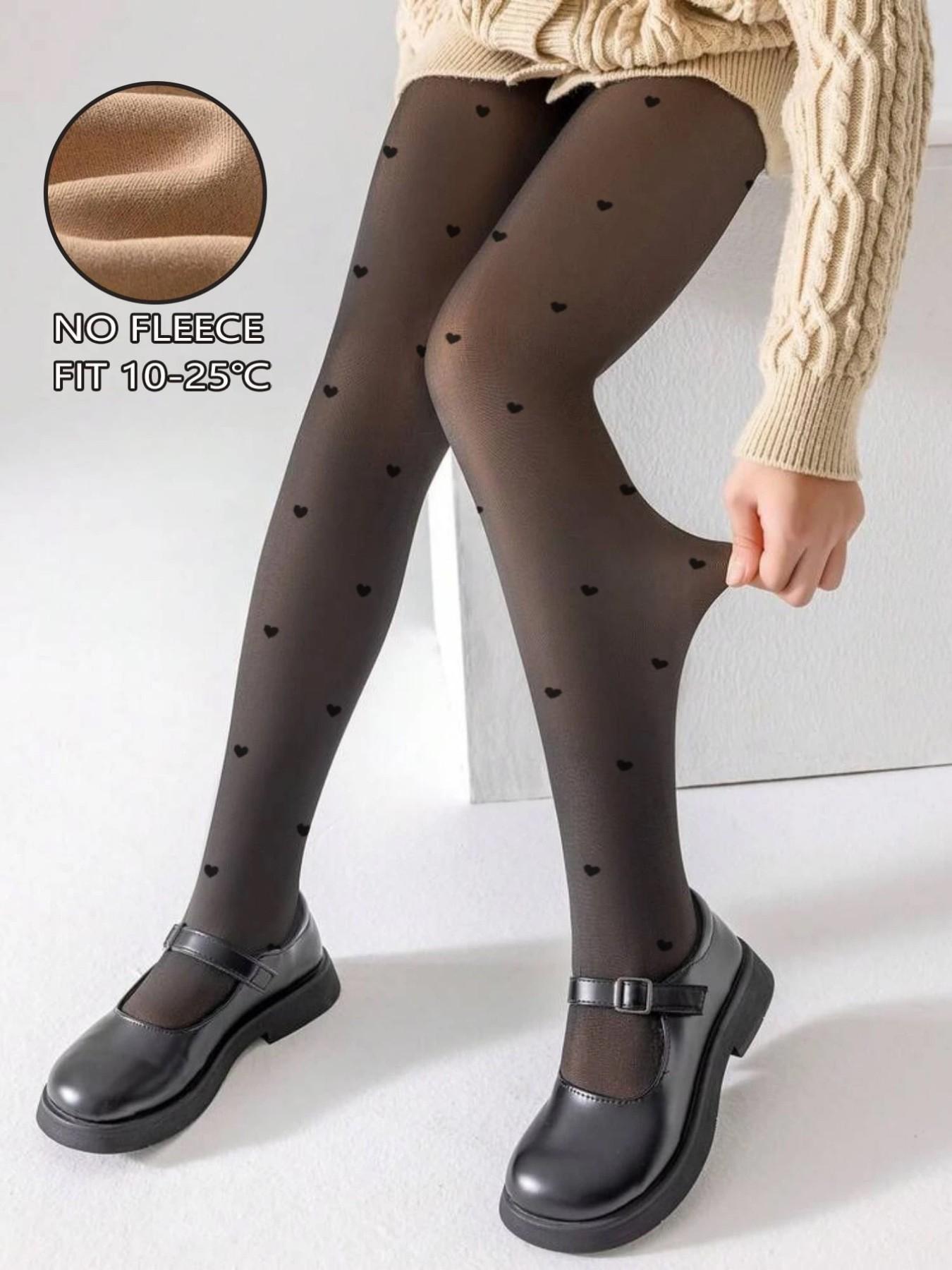 Women's 80g Heart Print Vintage Stockings, Cute Sweet and Sexy, Elastic Underwear, Perfect for Parties and Shopping, All Seasons