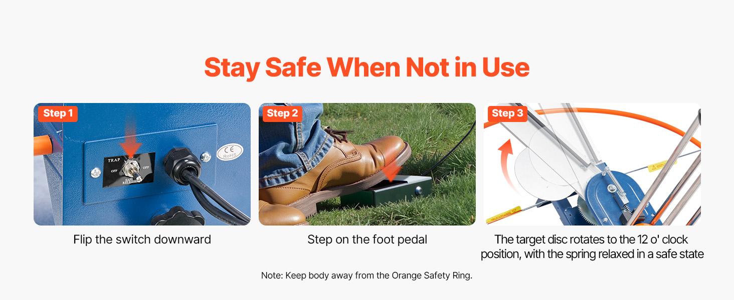 VEVOR Clay Target Thrower, 75-80 Clays Pigeon Thrower, 55+ Yards Automatic Skeet and Trap Launcher on Wheels - with Adjustable Angle, Foot Pedal Pull Handle for Clays Throwing, Shooting Sports