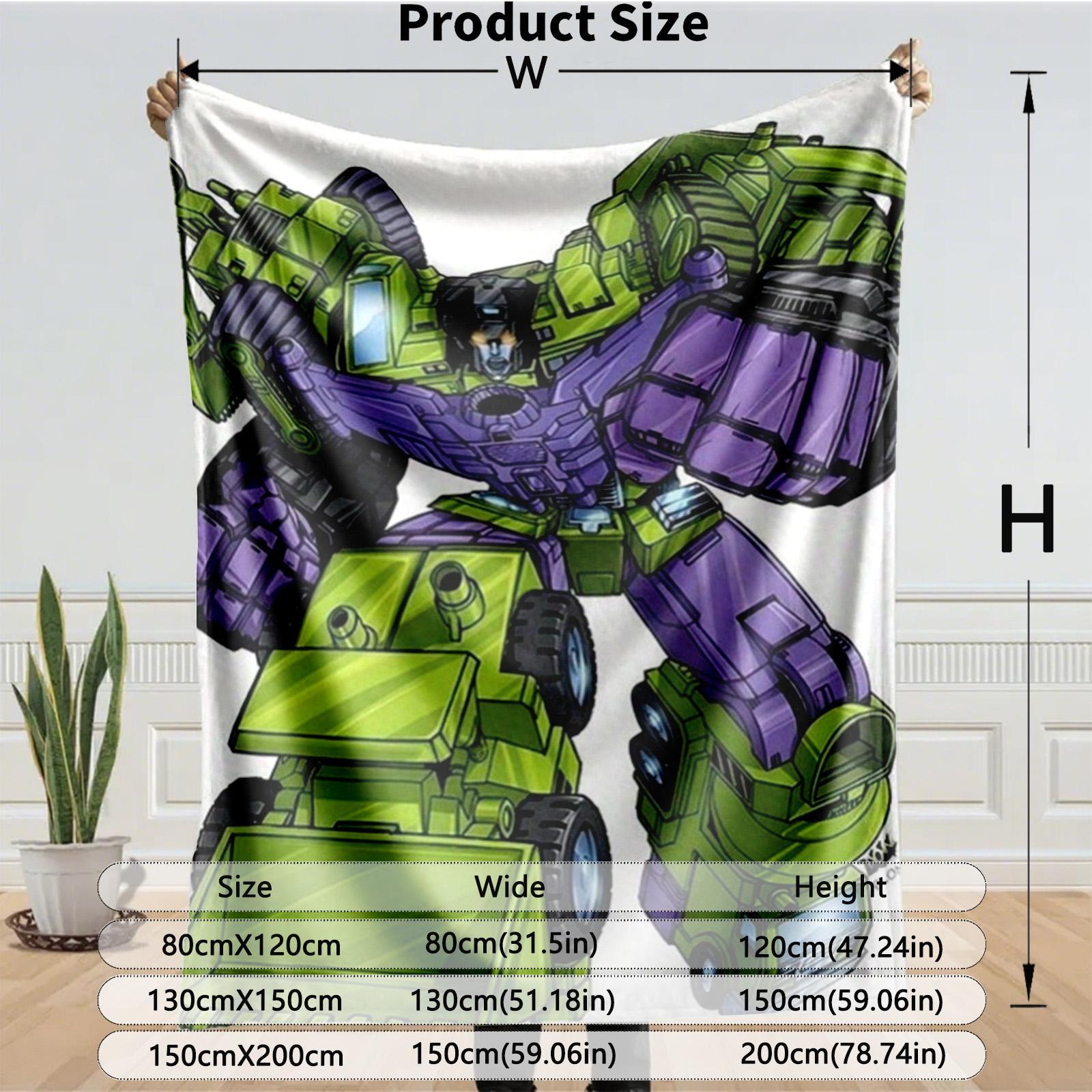 1 piece Transformers: Devastator themed flannel blanket - All-season flannel blanket, suitable for sofas and beds, super soft and comfortable, modern design style, digitally printed pattern, 100% polyester material, machine washable, suitable for