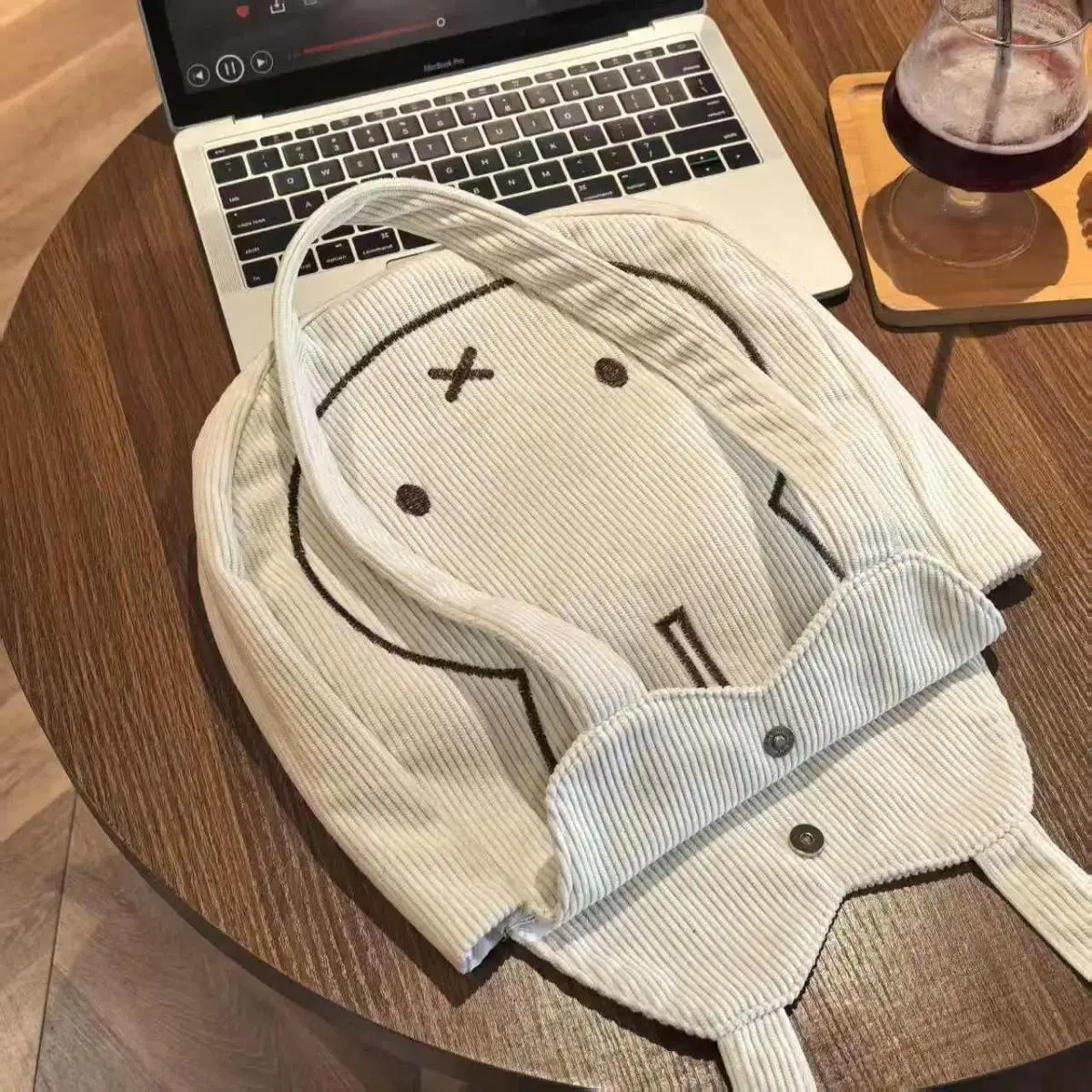 Kawaii Miffy Cute Canvas Bag Shoulder Bag Large Capacity Printed Hand-held Storage Bag Gift Toy for Girl