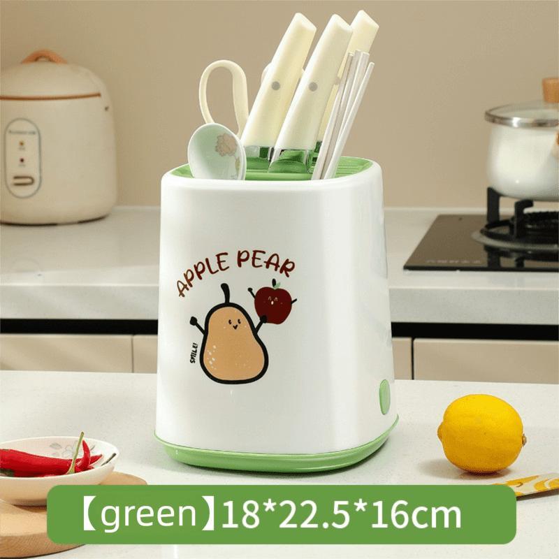 A Versatile Vertical Knife Holder for The Kitchen, Featuring a Rack for Chopsticks And an Integrated Storage Solution for Knives And Spoons