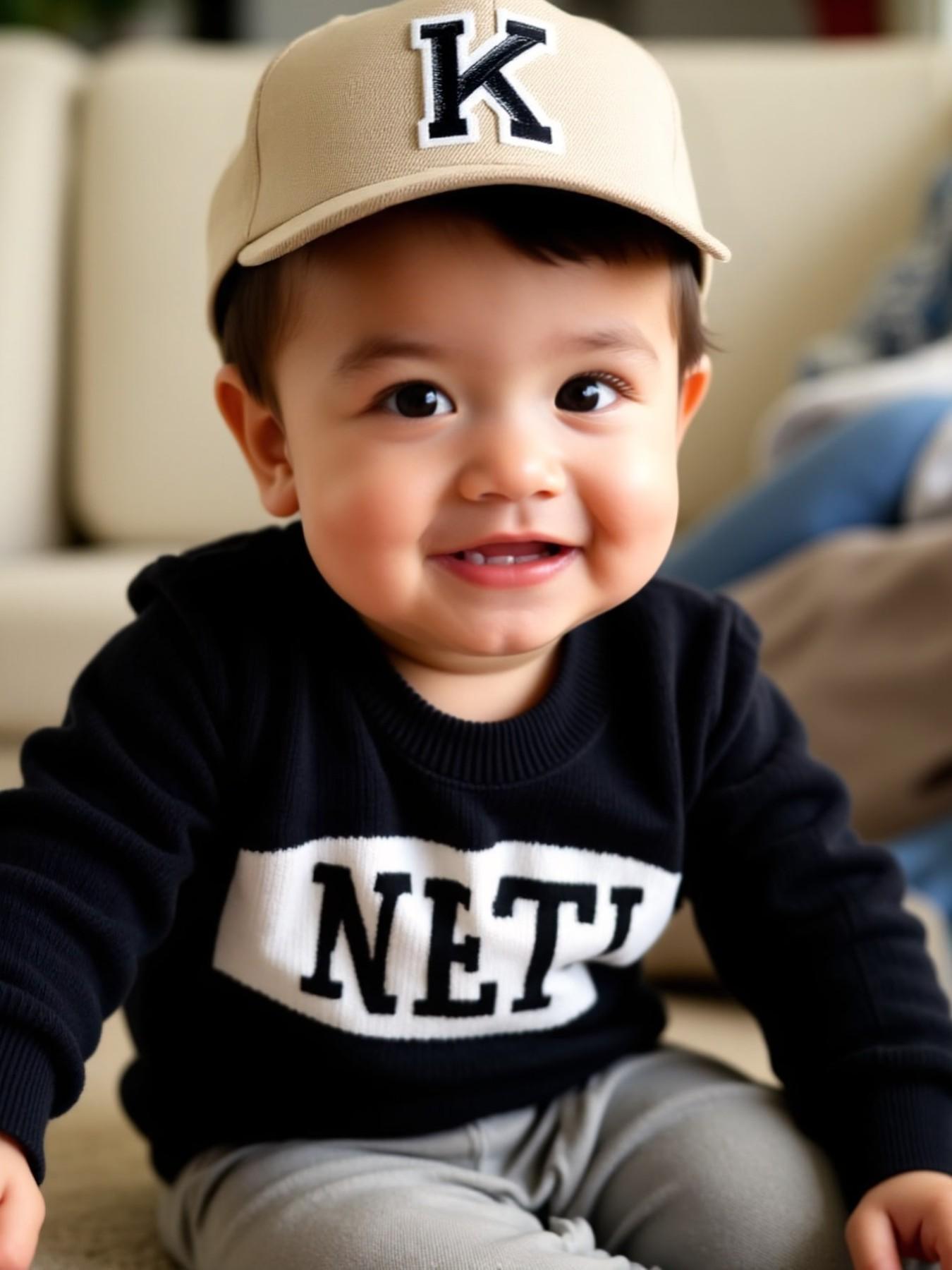 Fashion Dad Hat 26 Letters Casual Baseball Cap Adjustable Sun Protection For 1-3Y Boys Girls Outdoor Fun Everyday Wear