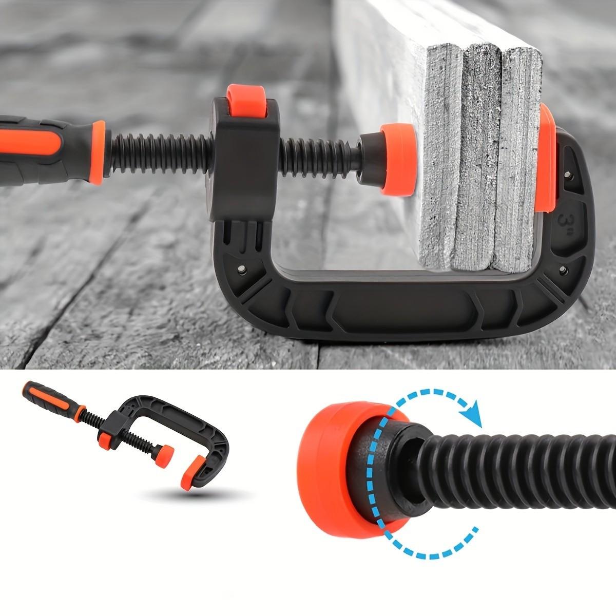 2pcs Woodworking F Clamp Set 2/3 Inch Quick Release Ratchet Bar Clamp Speed Squeeze Clip Kit DIY Carpenter Hand Tool