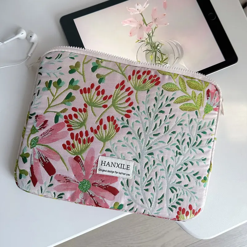 Small Fresh Gesanghua Relief Portable Computer Bag Inner Bag Pad Protective Cover 11/13/15 inches Laptop Casing Laptop Bags