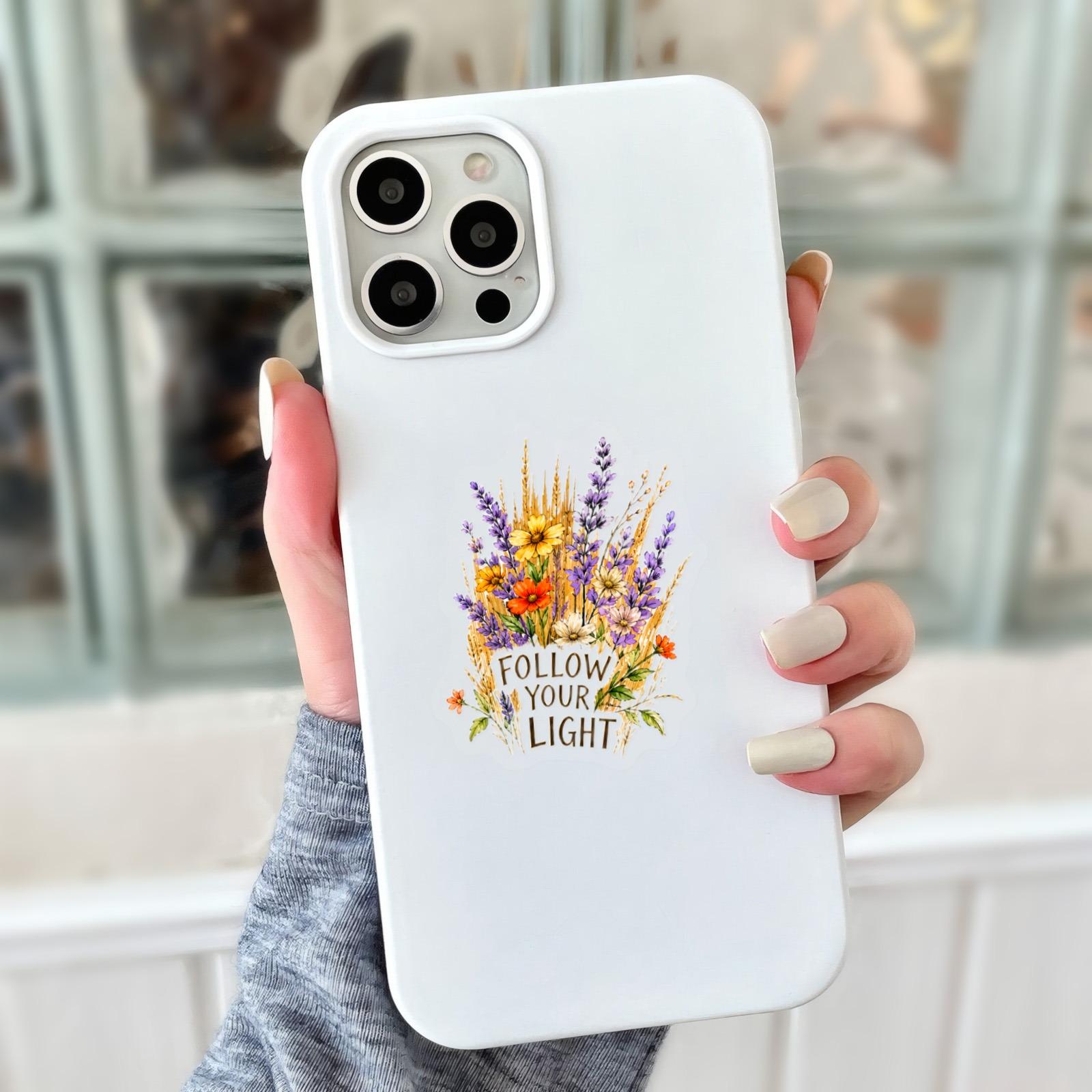 50Pcs Clear PET Watercolor Floral Positive Quote Stickers, Aesthetic Transparent Decorative Stickers, Planner Accessories, Office Products, Back To School Stationery for Journal Scrapbook Notebook