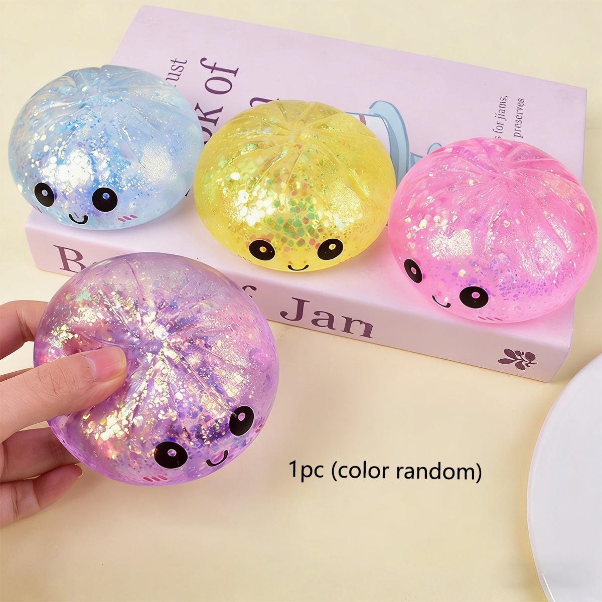 1pc Color Smiling Face Simulated Bun Pinching Music Cute Slow Rebound Food Play Maltose Bun Pullalale, Soft Touch Soothing Anxiety Creativity, Stress Relieving Toy, Perfect Holiday Party Gift, Classroom Rewards