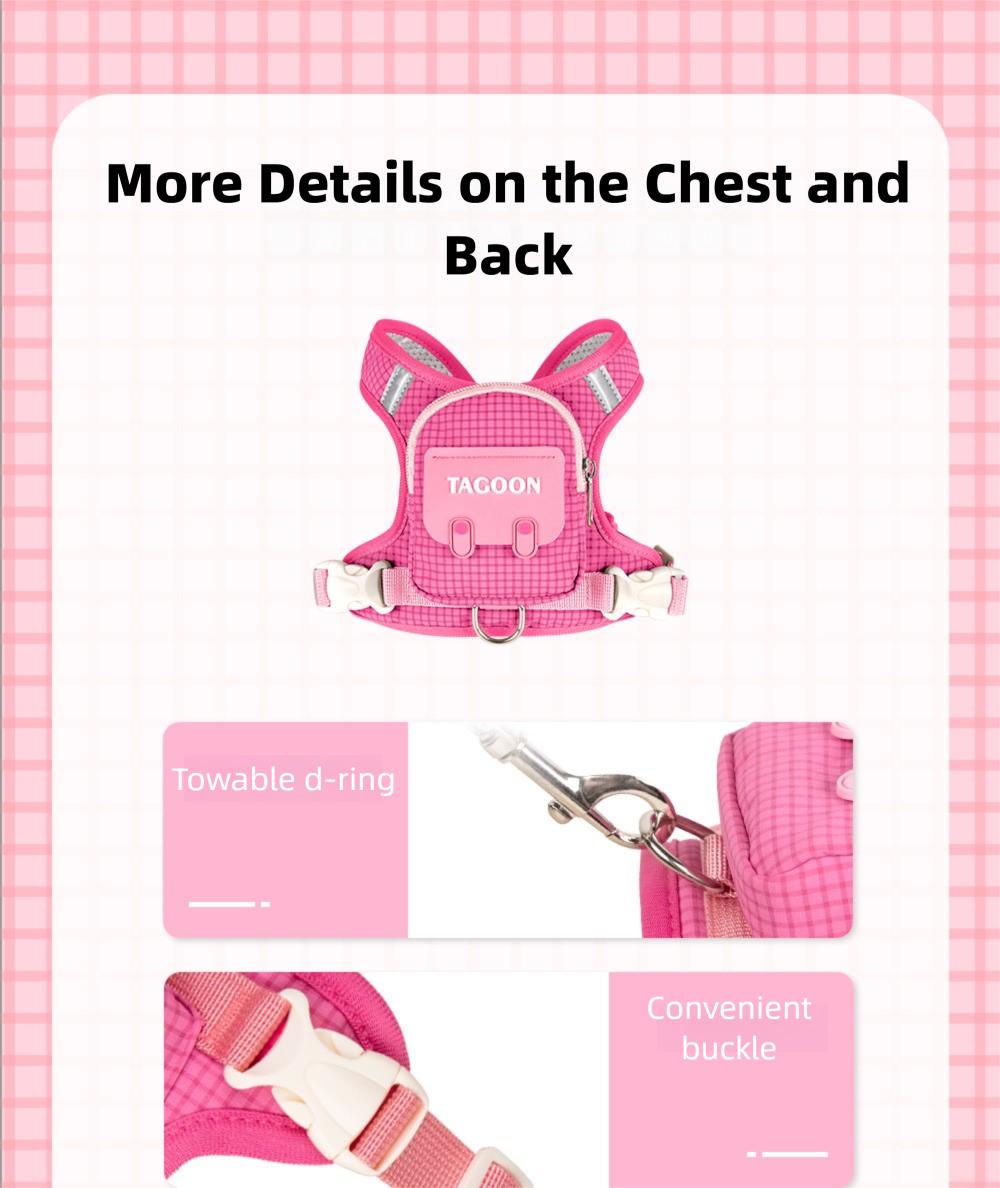 Pet Backpack & Leash Combo: Anti-Escape Harness and Leash for Outdoor Walks - Convenient, Portable Pet Carrier