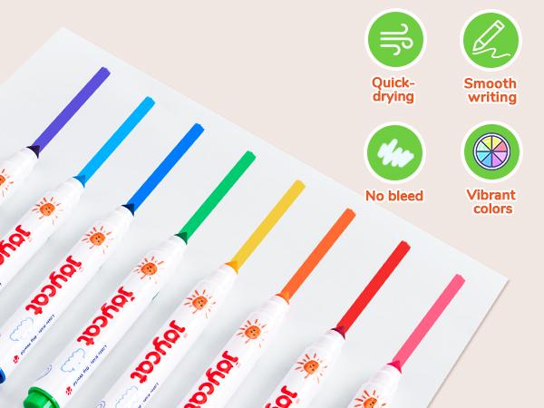 JoyCat Washable Markers for Kids with Carrying and Storage Case/DIY Coloring Fabric Storage Bag, Coloring Markers Set, School Classroom Supplies