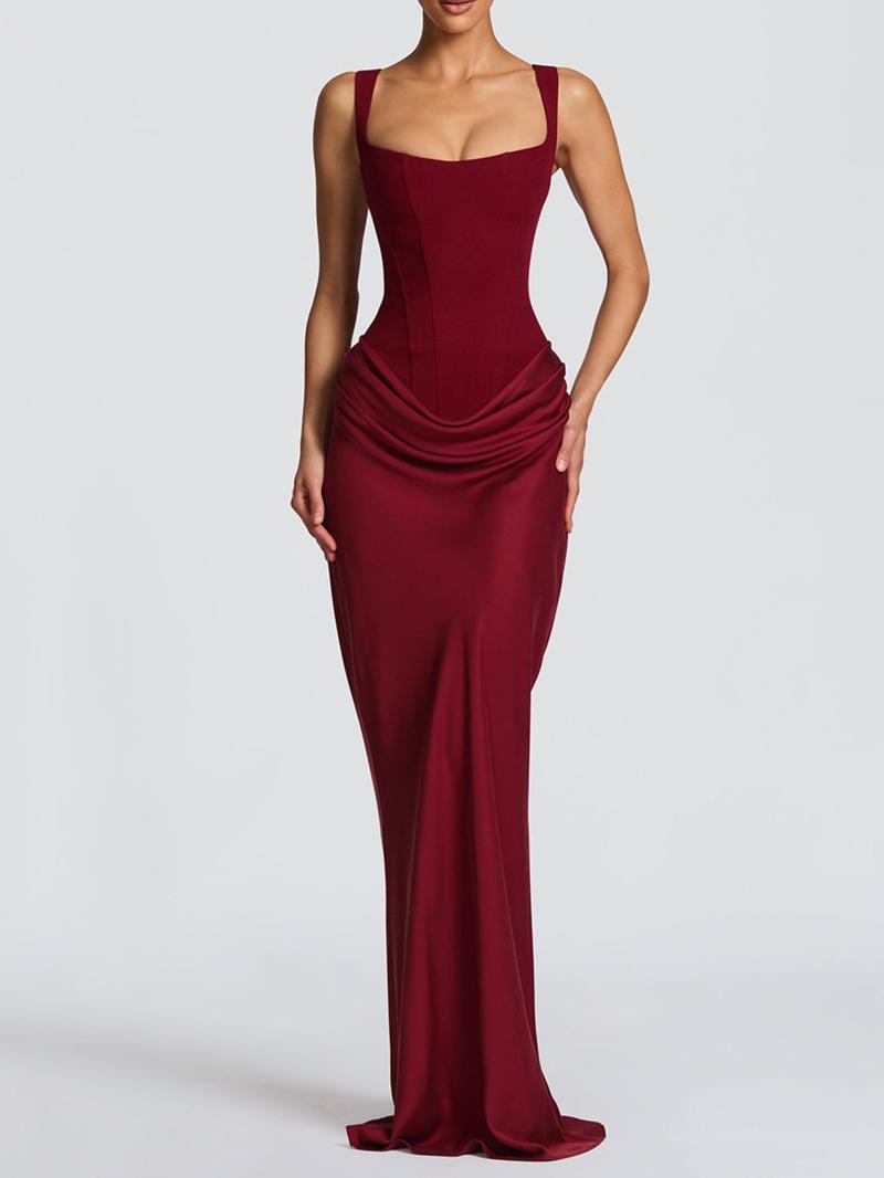 Elegant Corset Evening Dress Women Sleeveless Maxi Gown Formal Wear Formal Events Special Occasions Wedding Guest Party Dress