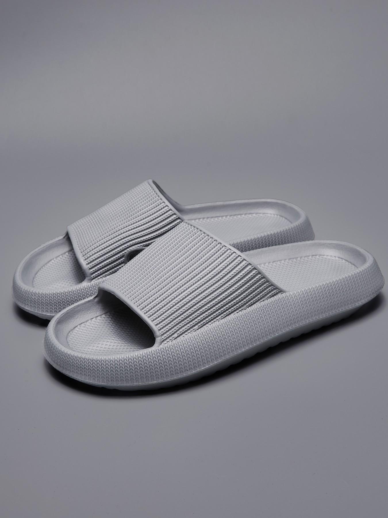 Unisex Striped Slippers, Summer New Minimalist Classic Home Slippers, Casual Daily Wear, Thick Sole Breathable Soft Comfort