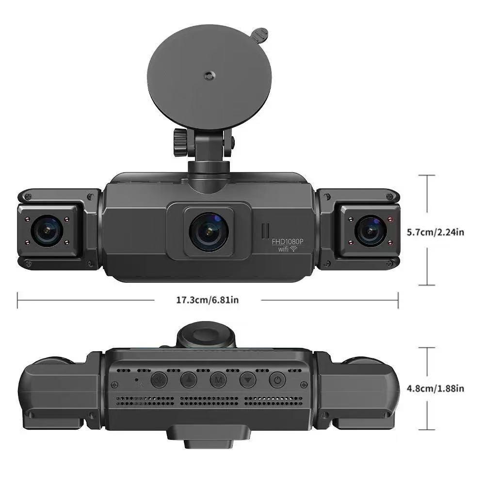 Four-Channel Dash Cam, Car Dashboard Camera, Full View Parking Monitor, 4-Inch Display, Wi-Fi, 64GB SD, Night Vision with Hdr, Car Dashcam, Dashcams for Cars, Wifi Dashcam