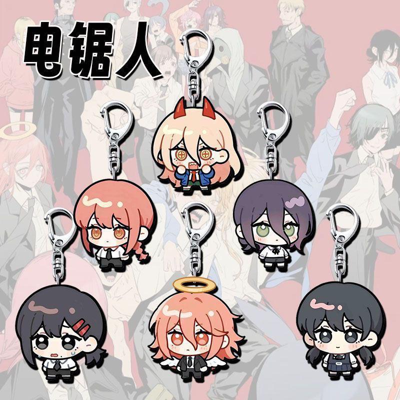 Anime Chainsaw Man Denji Makima Hayakawa Aki Power Pochita Acrylic Keychain Student Schoolbag Pendant Cosplay Car Keyring Gift
