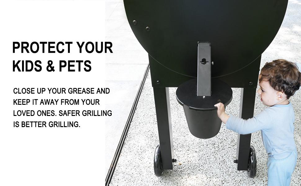 VATTAFRAST Grease Bucket with Lid & Silicone Liner, Upgraded Grill Accessories, Replacement Drip Bucket for Traeger Smokers & Grills Compatible with Traeger, Pit Boss, Z Grills, Recteq, and More Square Stee