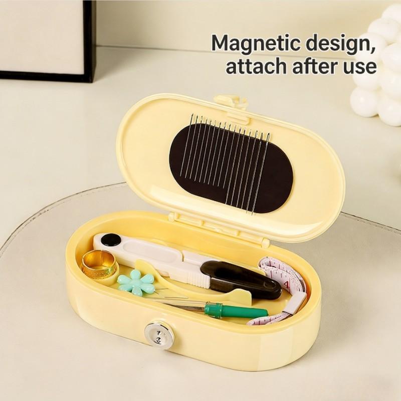 New Magnetic Needle Thread Box, Essential Travel Sewing Kit, DIY Craft Supplies, Home Use Thimble Organizer, Portable Storage Case