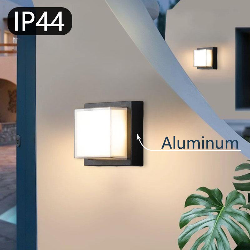 Modern Outdoor Ceiling Light, Aluminum Square LED Porch Lamp, 3000k, Ideal for Corridor, Balcony, Garage, Indoor Outdoor Use