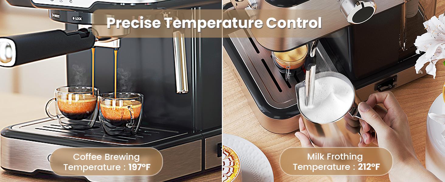 【Springtok】Gevi Compact Espresso Coffee Machine | High-Pressure Automatic with Milk Frother | Cappuccino & Latte Maker | Perfect Gift for Coffee Lovers, Dad & Mom