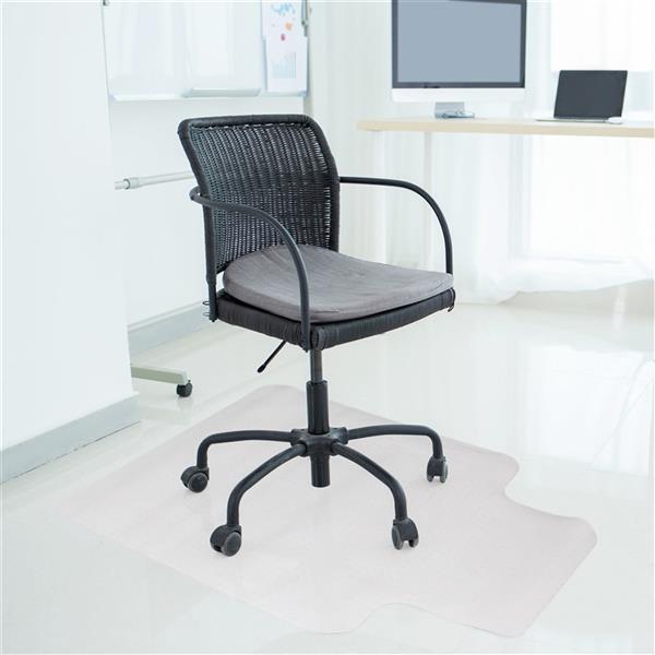 Clear PVC Office Chair Mat for Carpet, Non-Slip Desk Floor Protector with Studded Grip, Easy-Clean Transparent Rolling Chair Mat for Home Office, Computer Desk & Gaming Chair