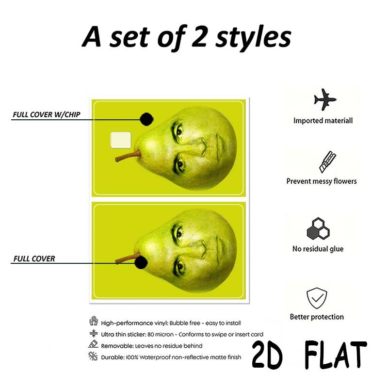 Funny Credit Card Stickers, 2-Pack, Ultra-Thin Waterproof Scratch-Resistant, Personalized Bank Card Decorative Stickers, Durable Waterproof Stickers