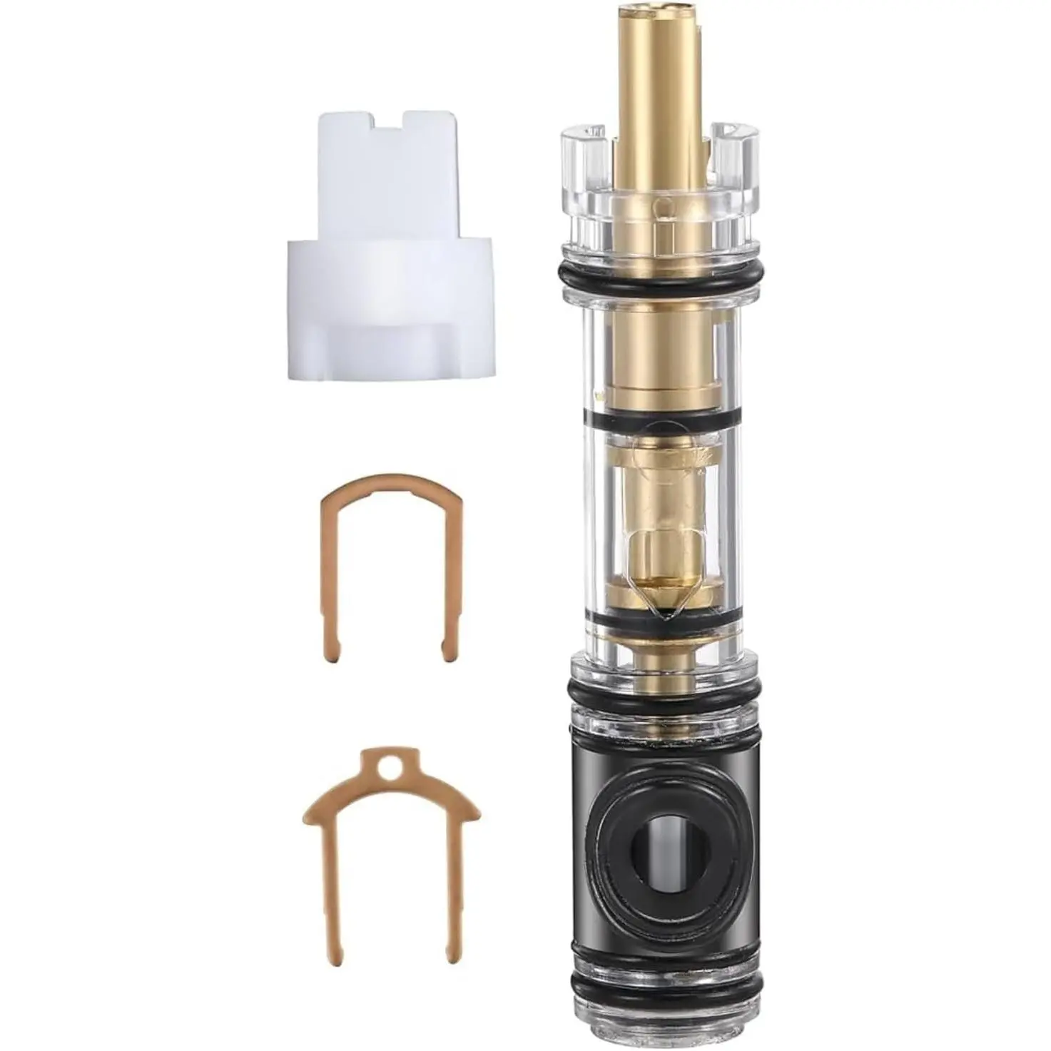 Replacement shower valve cartridge, compatible with Moen 1222, 1225, and 1200 series, suitable for Posi-Temp, Moentrol, and Chateau single-handle valves (1225)