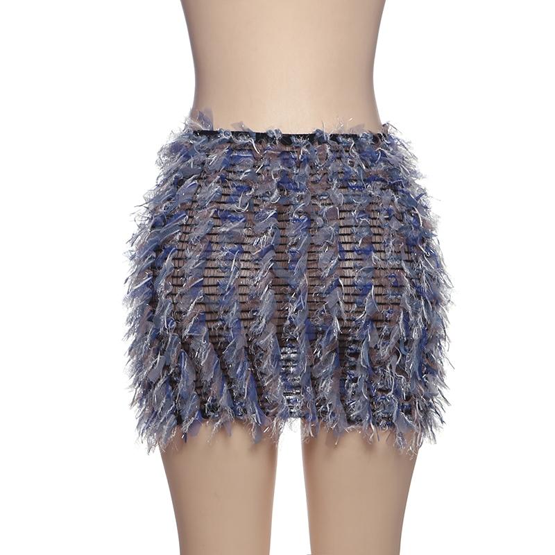 2025 Trendy Bohemian Summer Skirts, Women's All Over Print Fringe Bodycon Skirt, Casual Fashion High Waist Mini Skirt for Daily Outdoor Wear, Ladies Bottoms for Summer