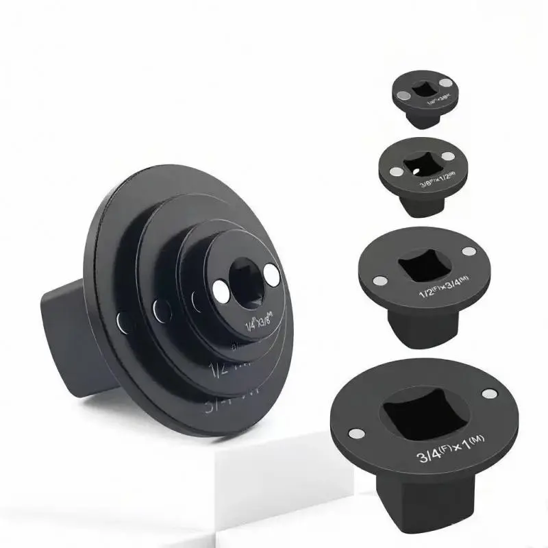 2026 Upgraded Durable Low Profile Impact Socket Adapter Set, 4PCS Stubby Drive Ratchet Adapters, Ratchet Extension, 1/4\" to 3/8\", 3/8\" to 1/2\", 1/2\" to 3/4\", 3/4\" to 1\", Compact Tools for Tight Spaces, Perfect Father's Day Gift