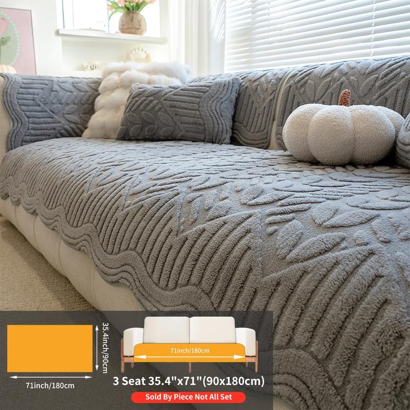 Modern Style Pet-Friendly Sofa Cover, Soft Sofa Protector, Anti-Slip Dustproof Cat Scratch Protection, Cotton Velvet Cushion Pad