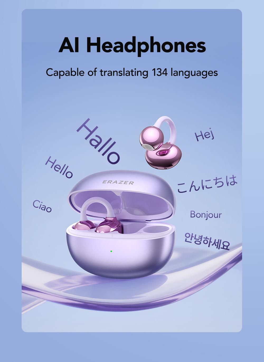 ERAZER XF36 clip-on earphones Bluetooth 6.0 earphones OWS earphones HIFI sound quality music music call dual-purpose waterproof and sweat-proof suitable for sports built-in microphone earphones