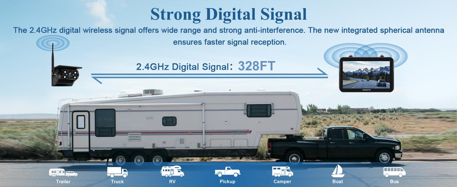 VEKOOTO VK7 Magnetic Solar Wireless Backup Camera 7'' IPS Touchscreen Monitor HD1080P No Wiring Rechargeable Camera for RV Trailer Camper Car Blind Spot Truck Automotive Backup Camera for Truck IP69 Waterproof IR Night Vision Christmas gifts farm