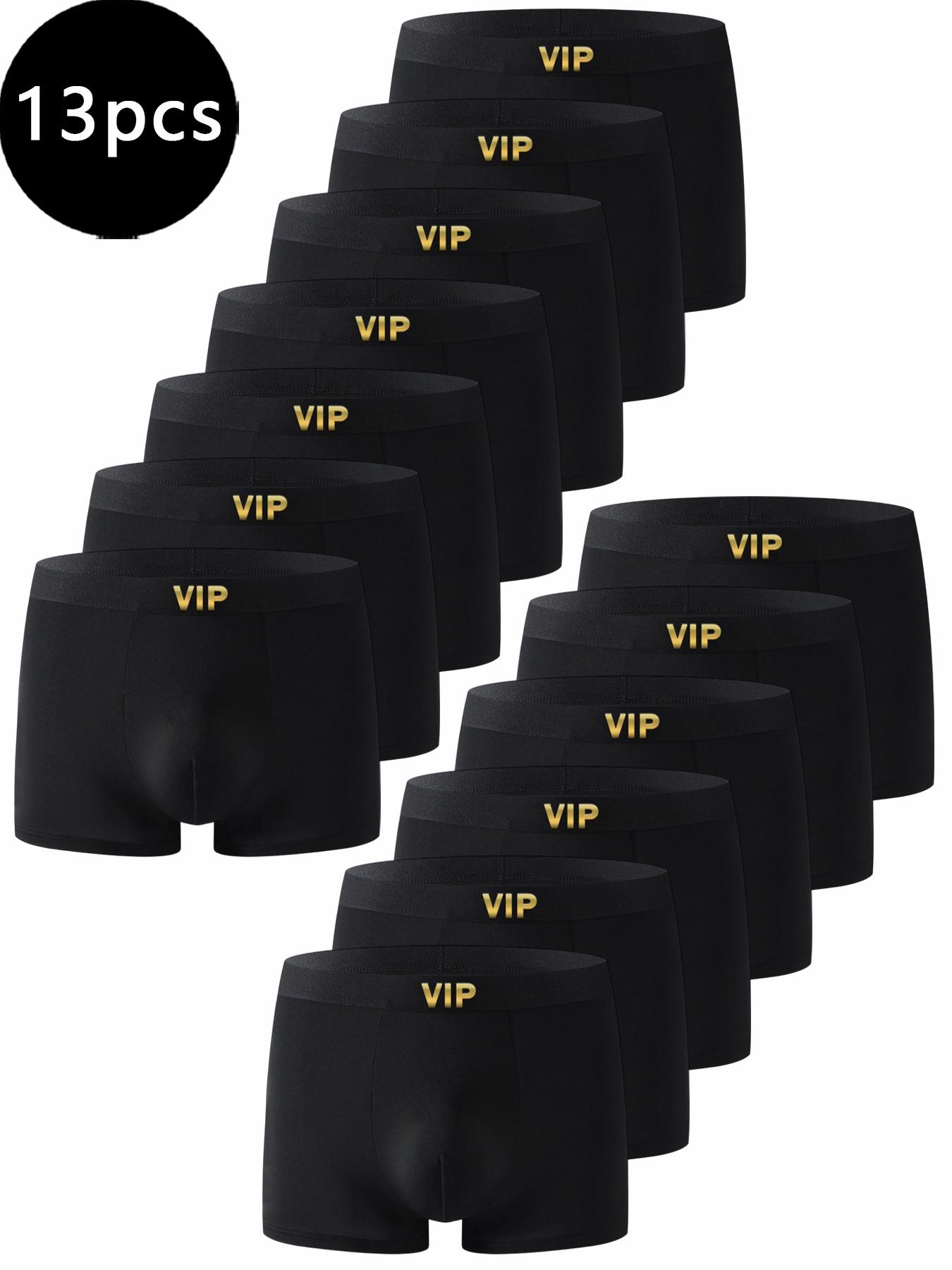 Men's underwear with VIP stylish waistband design, basic black style, comfortable and sweat-resistant, suitable for home, sports and daily wear