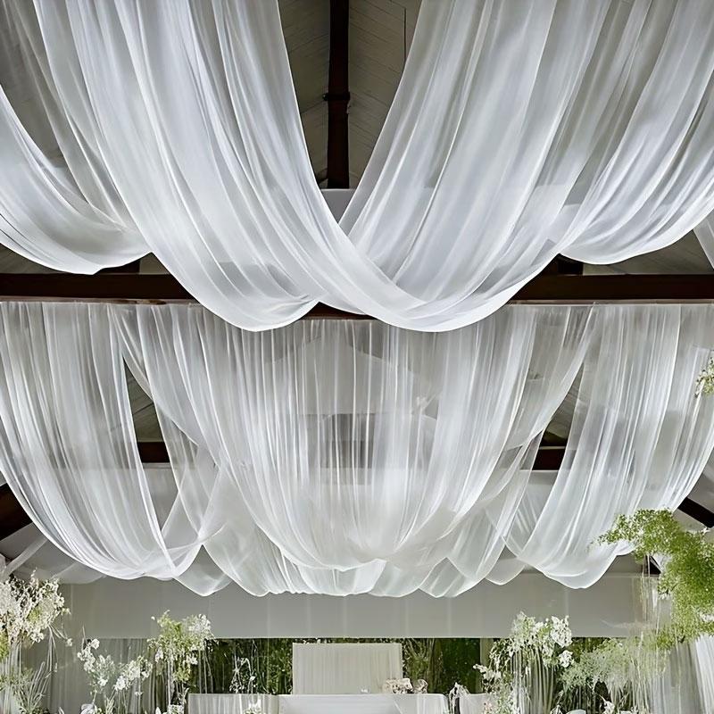 1pc Wedding Arch Drapery, Lightweight Chiffon Arch Canopy Fabric, Reusable, Dual Hole Design, Ideal for Weddings, Parties, Events