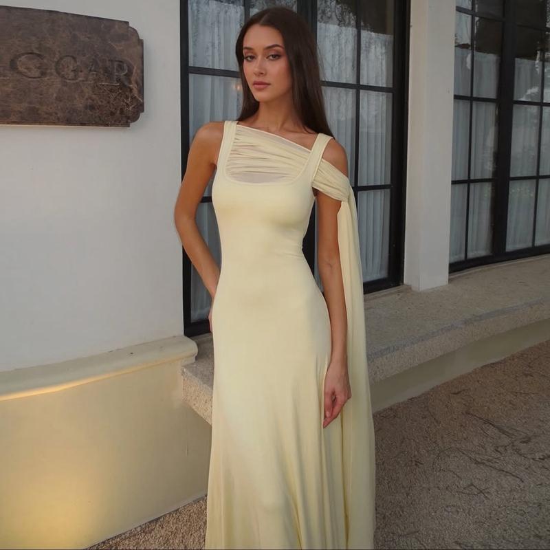 Women Summer Sleeveless Chiffon Party Club Evening Vacation Bodycon Long Dress