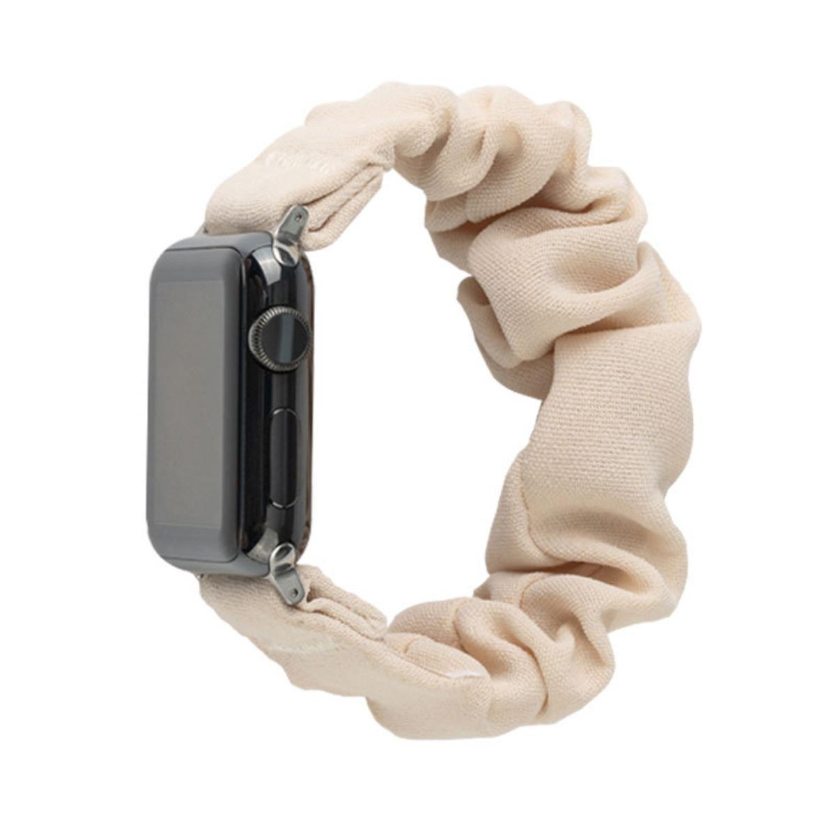 6PCS Nylon Scrunchie Watch Band Accessories, Stretchy Breathable Lightweight Soft Fabric Strap, Compatible with Series 7 S8 Ultra 2 Smartwatches for Daily Casual Wear (Only Band Included)