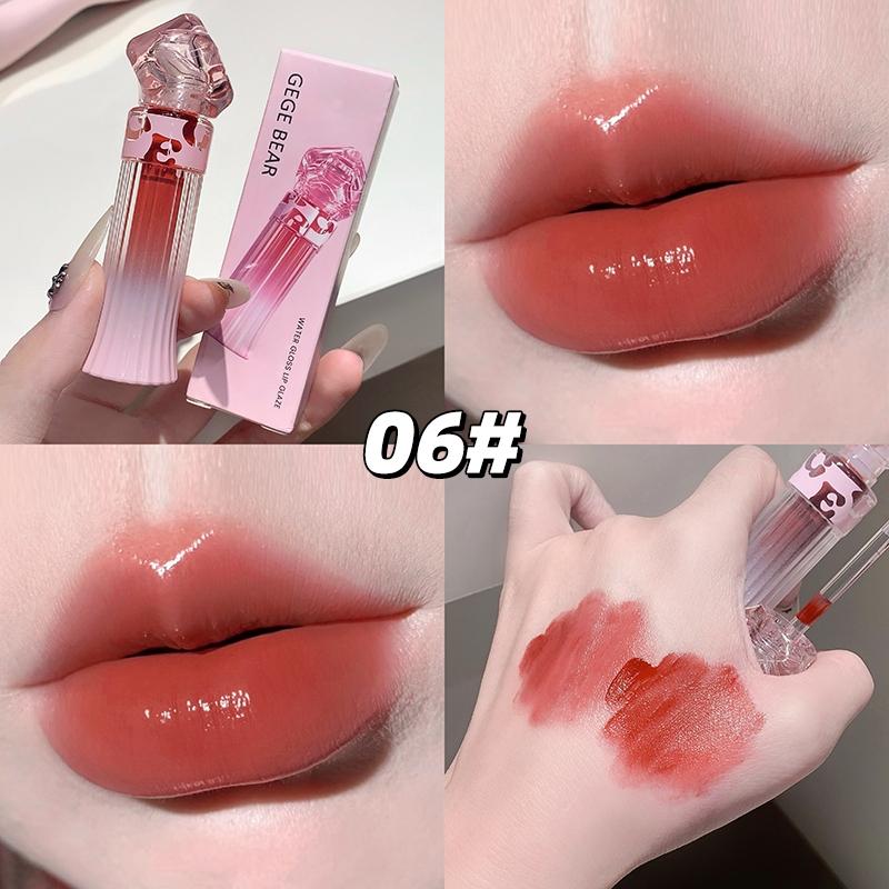 Mirror Finish Water Lip Gloss, Cute Packaging, 6 Colors Moisturizing Lips, Waterproof Long-Lasting, Ideal Valentine Gift for Women