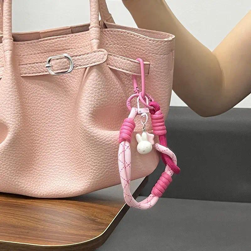 Kawaii Miffy Rabbit Short Bracelet Instagram Cute Pink Star Miffy Rabbit Primary School Schoolbag Pendant, Bag Decoration