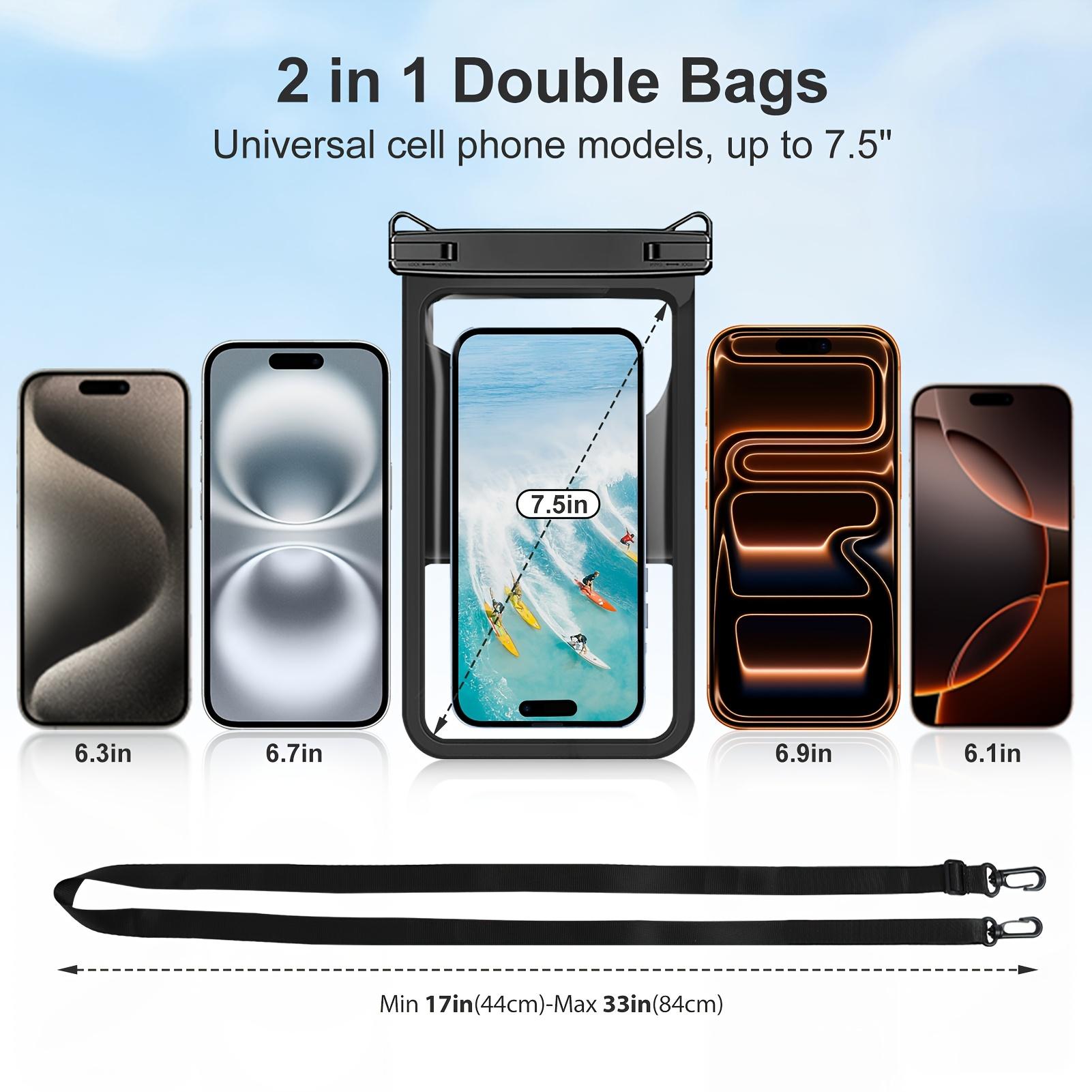 1pc Floating Phone Pouch with Storage Compartment And Adjustable Lanyard - a Large Capacity Dry Bag Suitable for iPhone, Samsung Motorola, Google, Xiaomi, Huawei,Crystal Clear, Sand-Proof, Perfect for Skiing, Swimming, Boating, And Kayaking Adventures