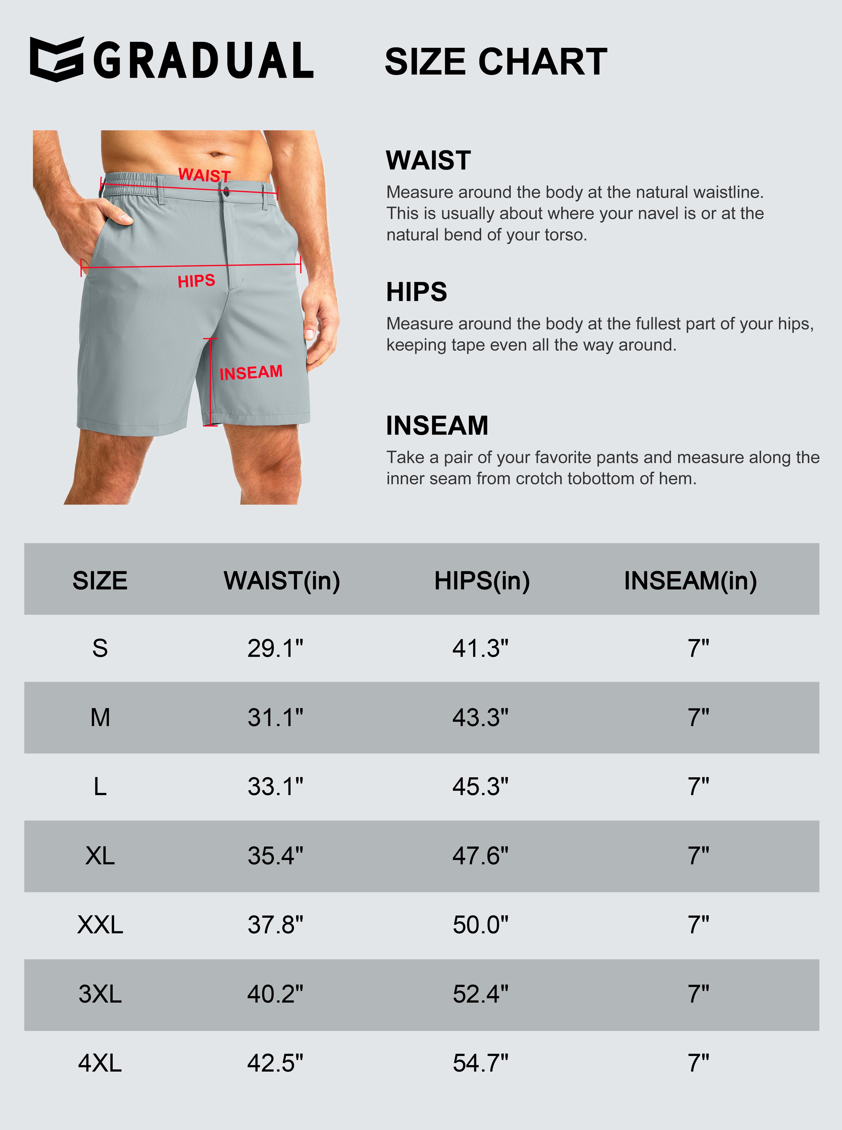 G Gradual Men's Golf Shorts Stretch Quick Dry Breathable Gym Shorts Lightweight Athleticshorts Fashion Casual Workout Shorts With 3 Pockets Daily Wear