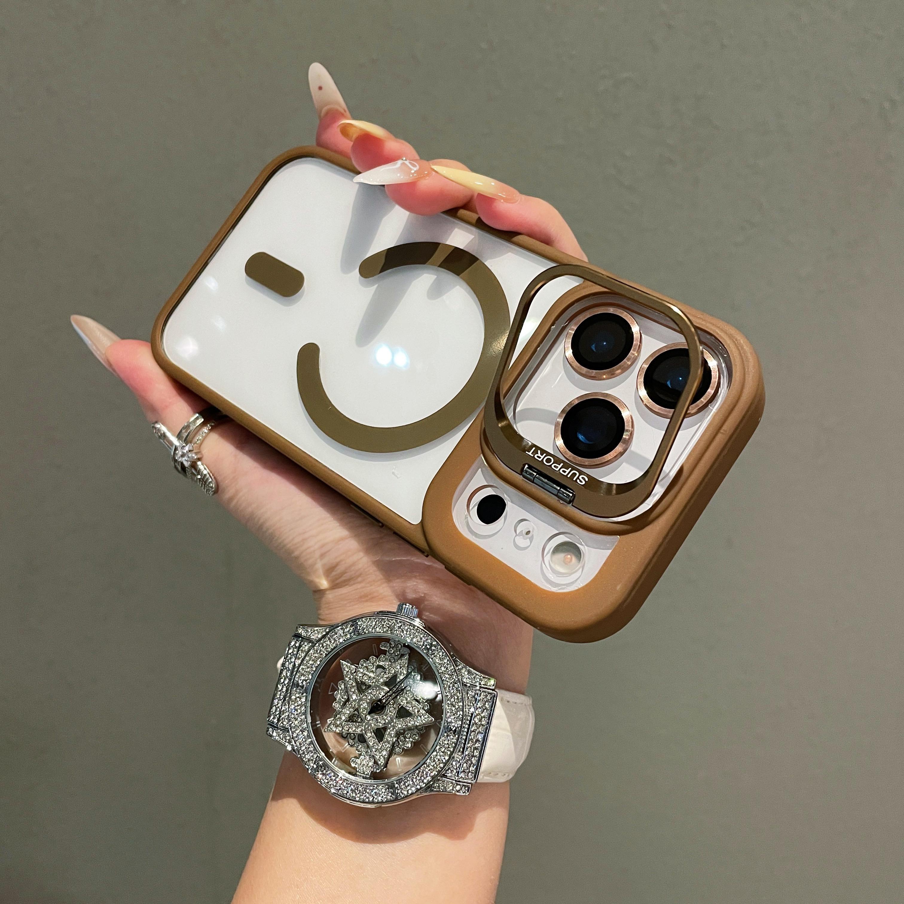 Apple iPhone 17 16 15 14 13 12 Max Plus Pro Magnetic Mobile Phone Case with MagSafe Camera Ring Holder, Military-Grade Protection, Anti-Fall, Non-Yellowing, Wireless Casing Protector Cover, Black Silicone