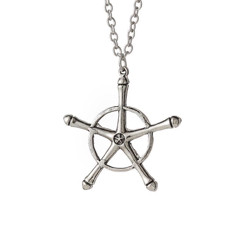 Anime Bleach Necklace Quincy Ishida Uryuu Cosplay Ginrei Gojiaku Amulet Alloy Choker Chain Keychain Pendant Jewelry Gifts
