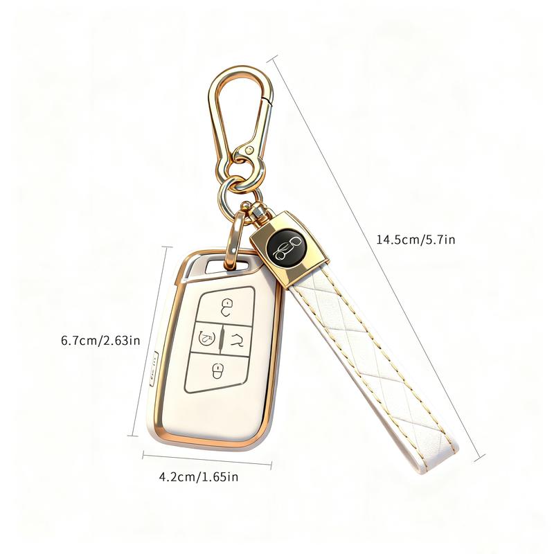 TPU Key Fob Cover Compatible with 2018 2019 2020 2021 2022 2023 2024 2025 VW Volkswagen Atlas Golf Alltrack Jetta Passat Tiguan Taos (not for Keys with Eject/flip/fold Buttons)