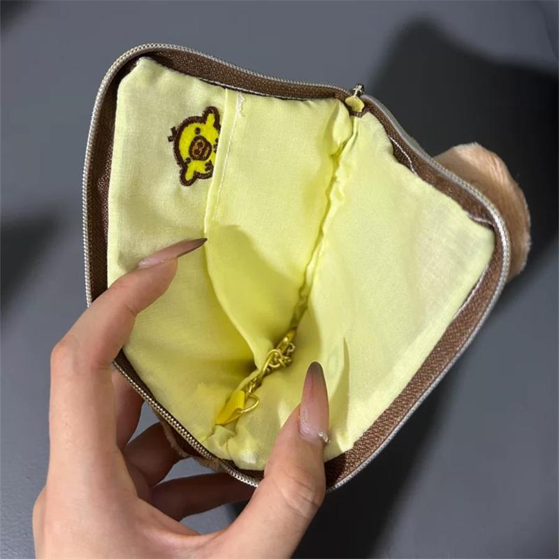 Rilakkuma Korilakkuma Plush ID Card Holder Pass Case Cartoon Bear Kawaii Cute Key Holder for Women Key Wallet Pouch