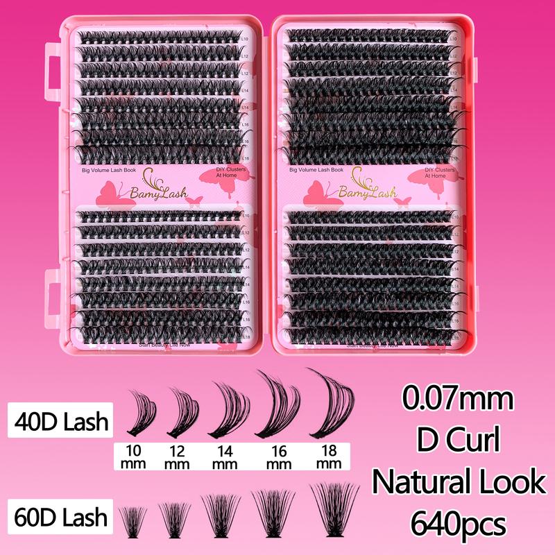 1920-Piece Lash Clusters Kit, 10–18 mm D Curl, 30D/40D/50D/60D, 4 Styles Natural Volume Individual Eyelashes Set with Lash Bond & Seal, Remover & Tweezers, Easy DIY at Home, Ideal for Daily Makeup & Beginners